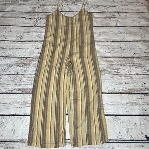 Lucca Mojave Striped Linen Jumpsuit Size M